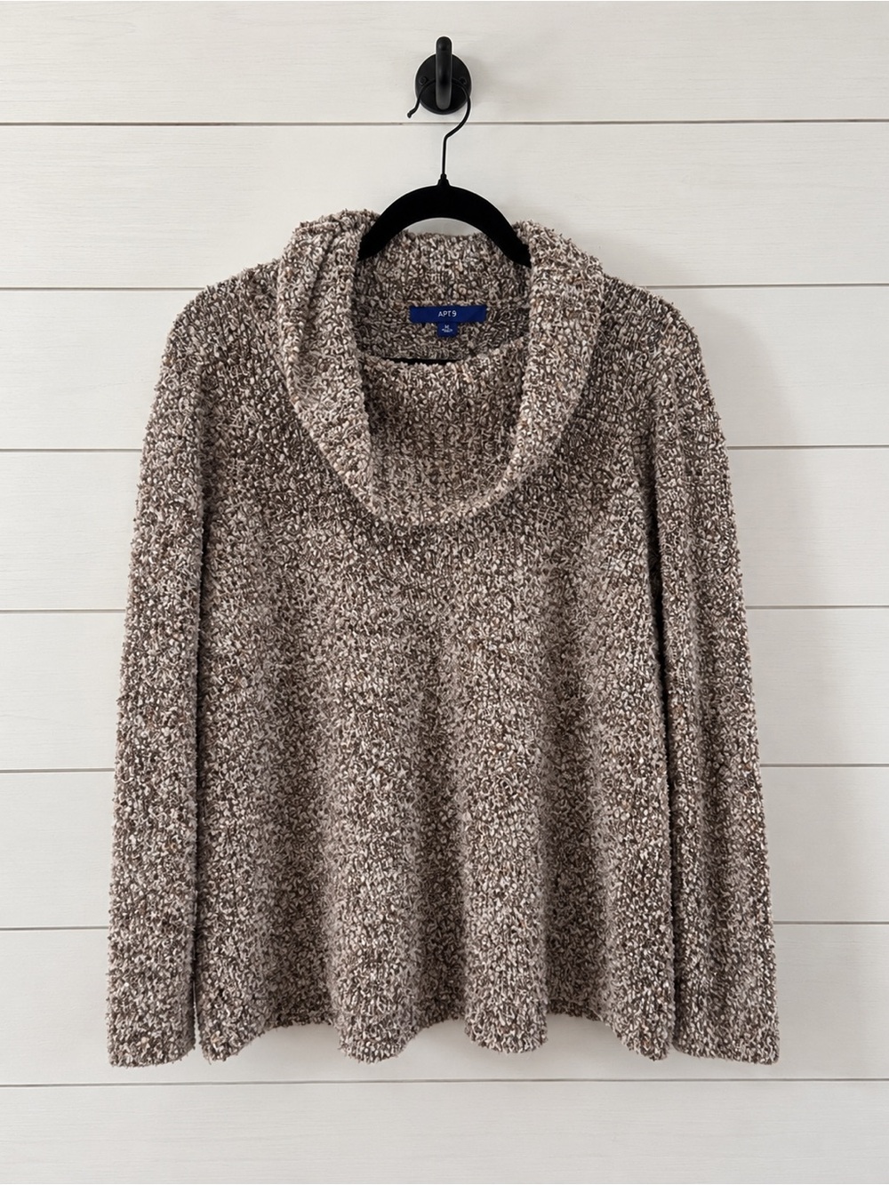 Apt. 9 Plush Cowl Neck Sweater in Taupe Blend